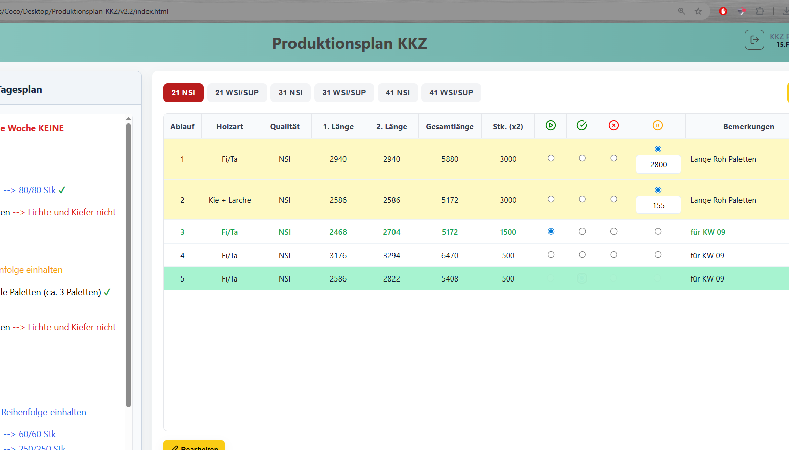 Produktionsplan